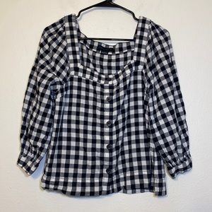SANCTUARY checkered square neck top